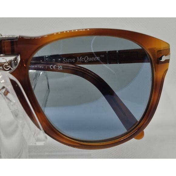 Persol 714SM Steve McQueen 096/56 Folding Sunglasses Blue Lens 54mm Italy - Picture 4 of 16